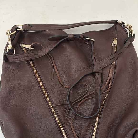 Rebecca Minkoff Dark Brown Shoulder Bag with Zipper Detail - Picture 14 of 15